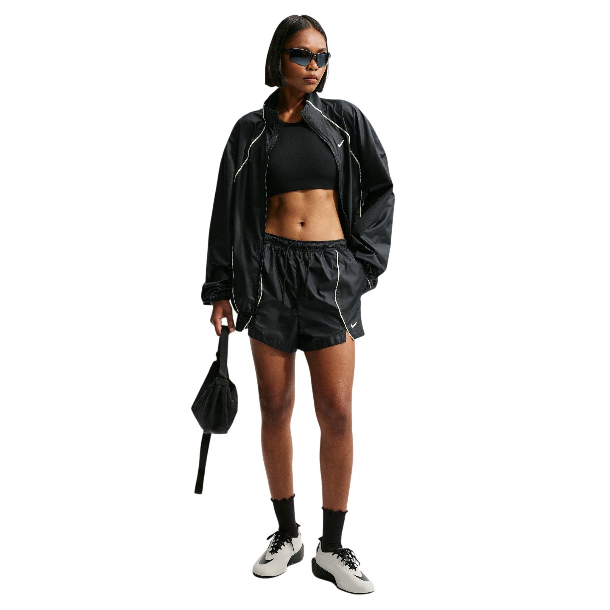 Nike Women's AeroSwift Dri-FIT ADV Mid-Rise 3" Brief-Lined Running Shorts - Black/Off-White - BLACK/OFF-WHITE